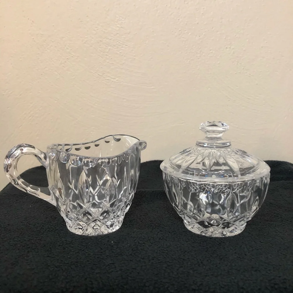 Crystal Covered Sugar and Creamer